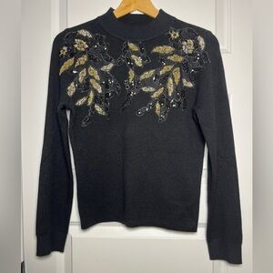 OntWellth Black Embellished Women's Sweater Size LargeNWT